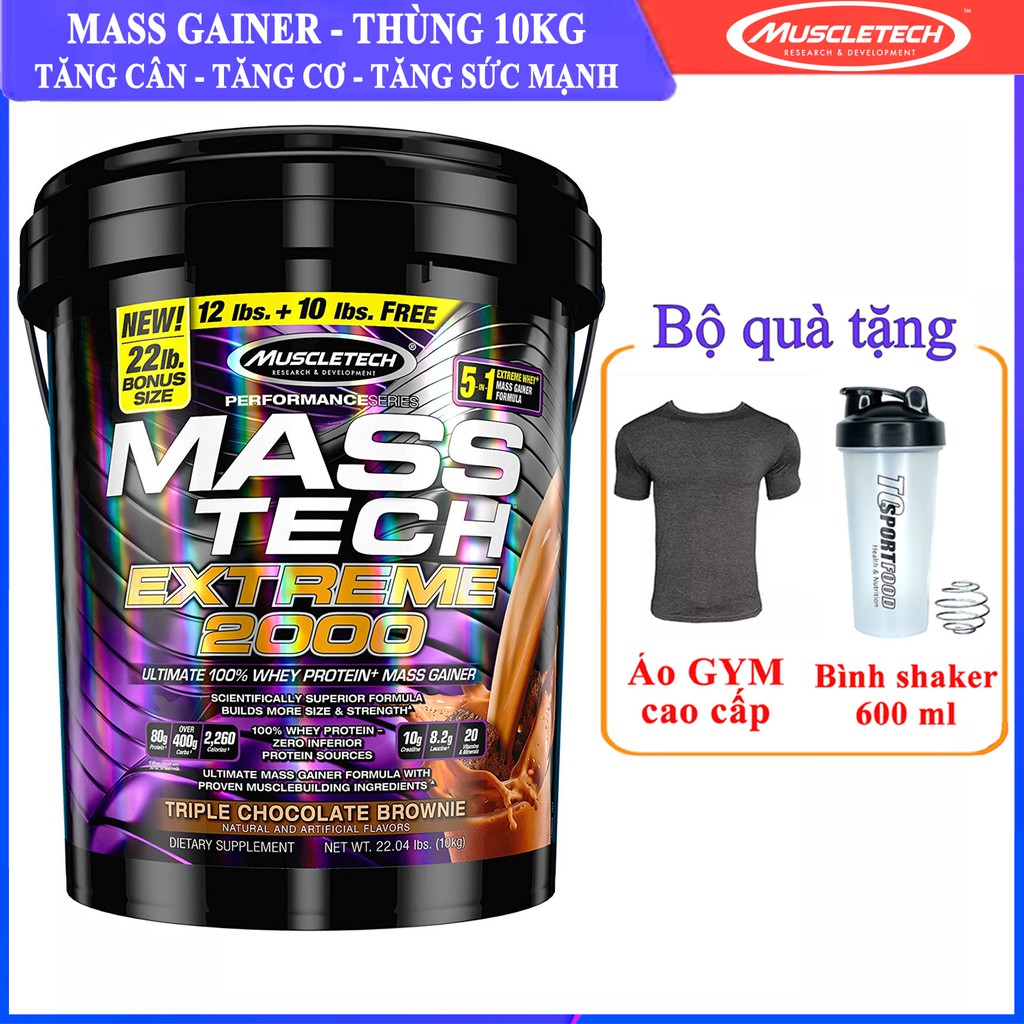 Sữa tăng cân MASS TECH EXTREME 2000 hương Chocolate thùng 10kg - Phân phối chính thức