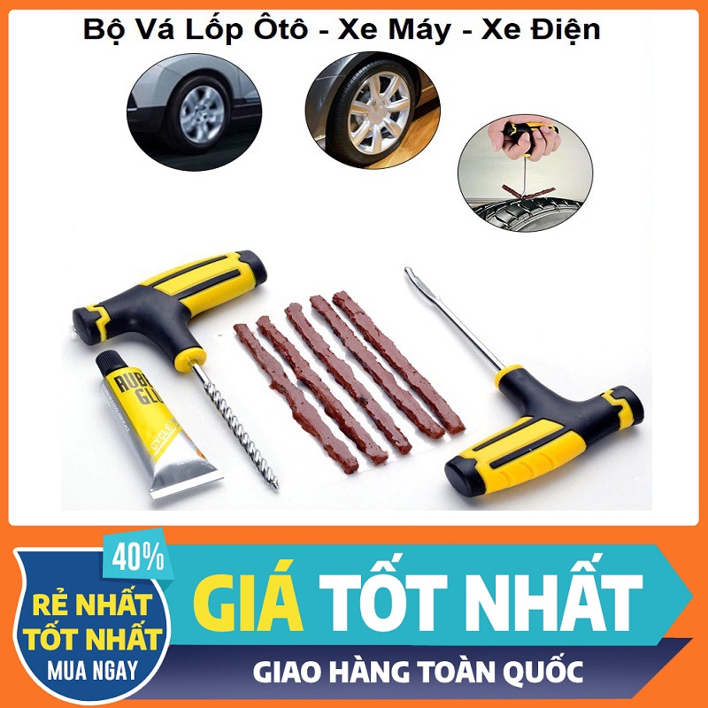 Bộ vá lốp xe 5 miếng tiện lợi - bộ vá lốp xe máy, oto đa năng