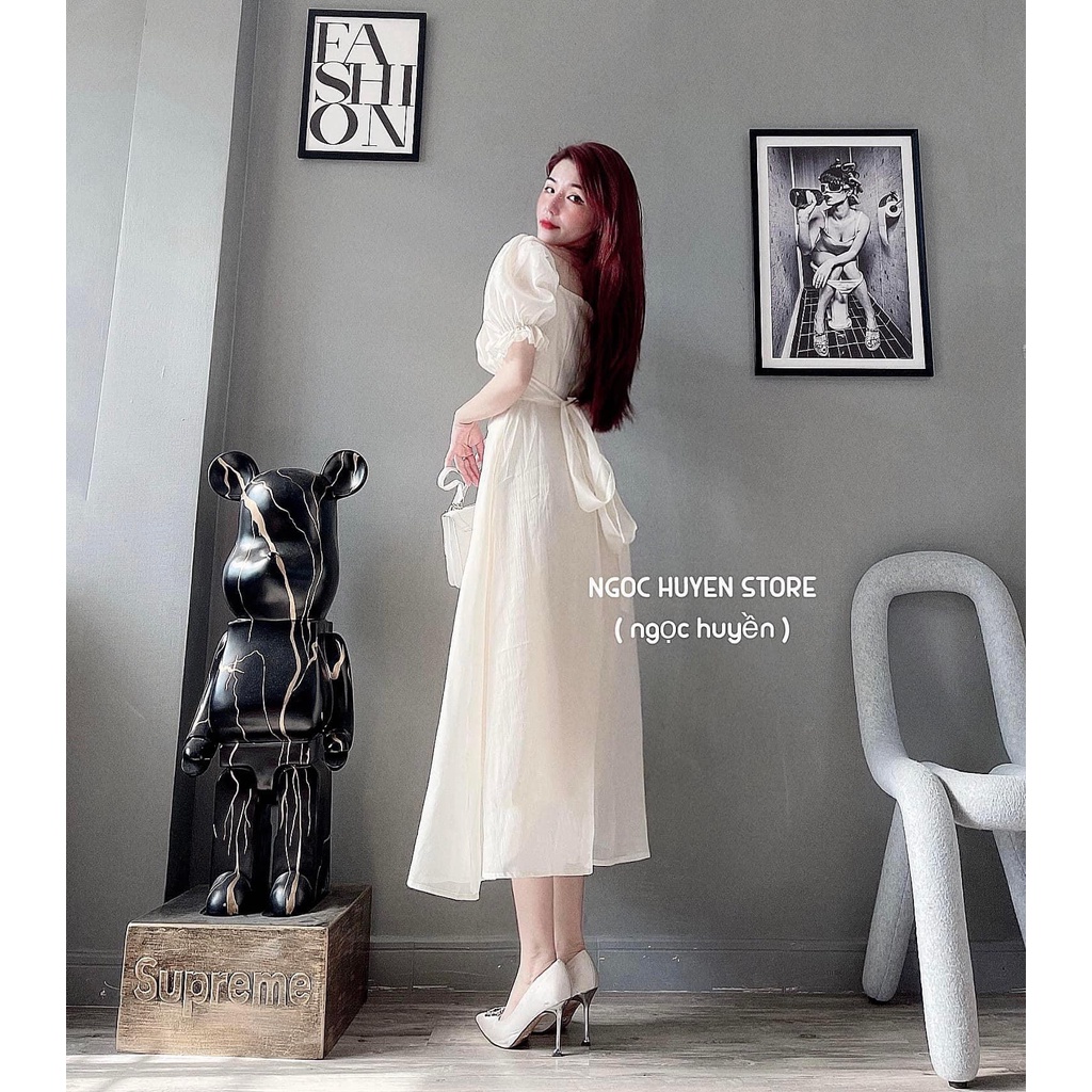Váy Trắng Tiểu Thư Cổ Vuông Tay Bồng Dáng Cộc Tay,FREESIZE Dưới 55kg ,Váy Trắng Công Chúa Dự Tiệc Bánh Bèo Xinh Xắn | BigBuy360 - bigbuy360.vn