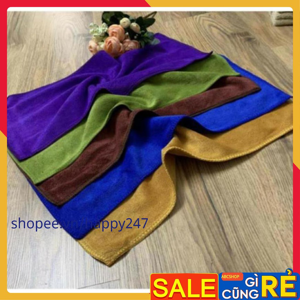 (KDN1) SALE khăn lau đa năng siêu mềm lau xe lau oto lau tay lau kính, nail, spa, không sổ lông, không phai mầu 25x50cm