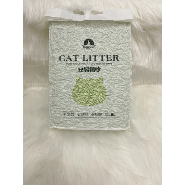 Cát Vệ Sinh Mèo Tofu Cat Litter 6L đổ được bồn cầu- Cát đậu phụ hút chân không