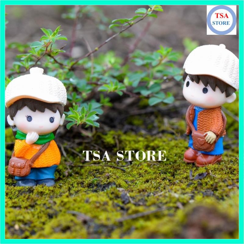 Phụ kiện tiểu cảnh terrarium Cặp đôi cute trang trí tiểu cảnh/chậu cây mini/hồ cá/bonsai/hòn non bộ/sen đá/xương rồng