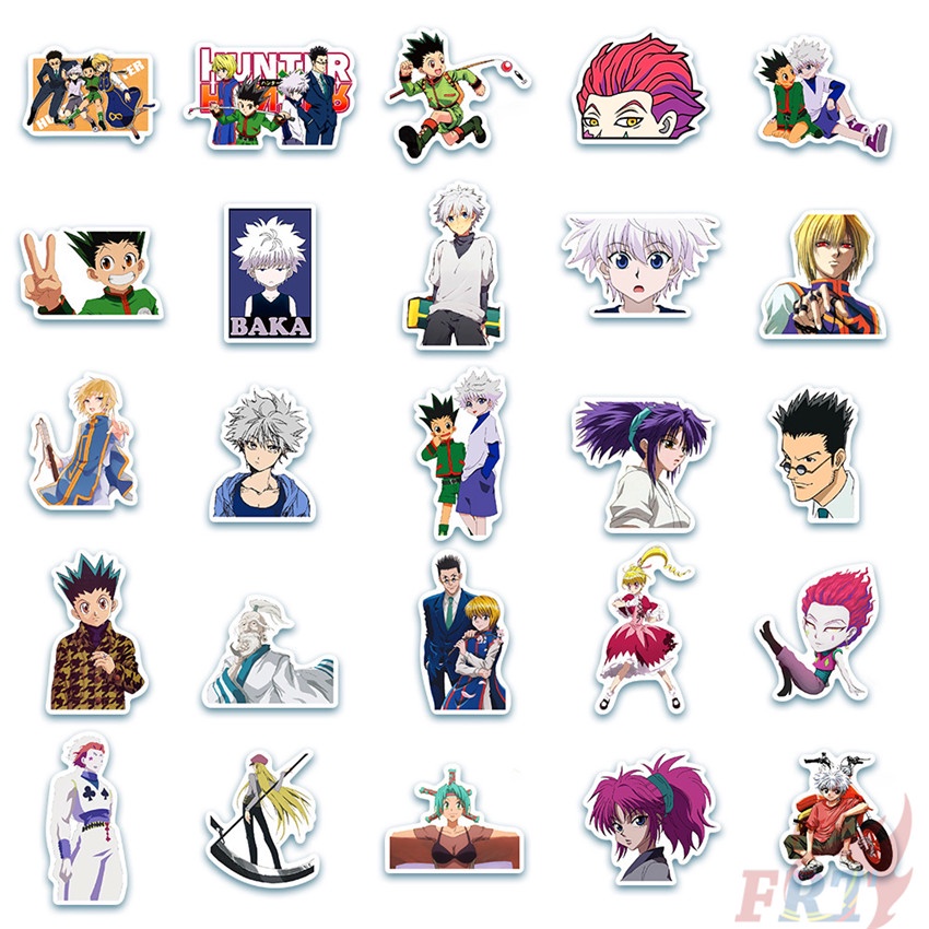 Bộ 50 miếng dán trang trí laptop hành lý DIY HUNTER×HUNTER Series 06