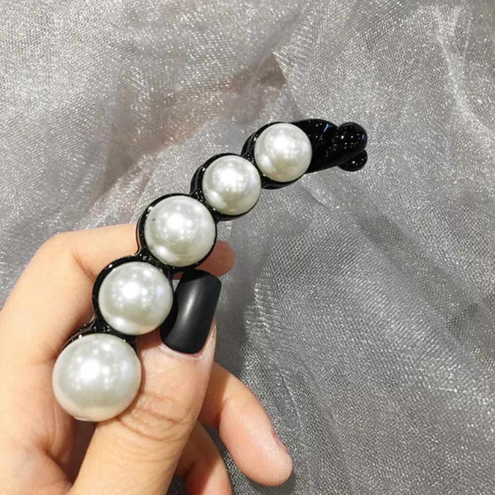 Kẹp tóc đính hạt ngọc trai nhân tạo thời trang đơn giản dành cho nữ