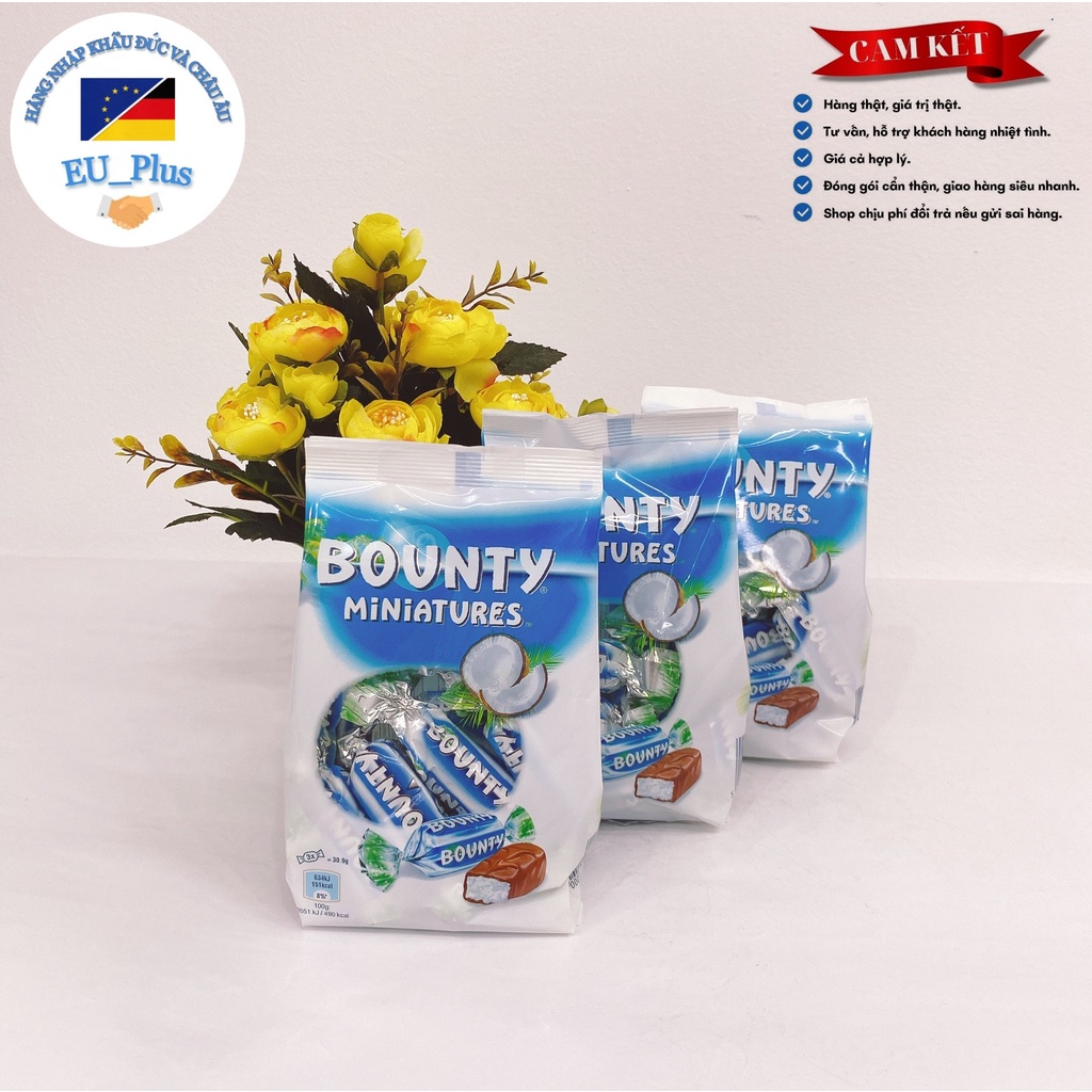 Bánh sôcôla nhân dừa Bounty Miniatures 150g/Túi Đức