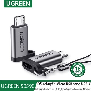 Đầu chuyển micro usb sang usb-c cao cấp ugreen 50590