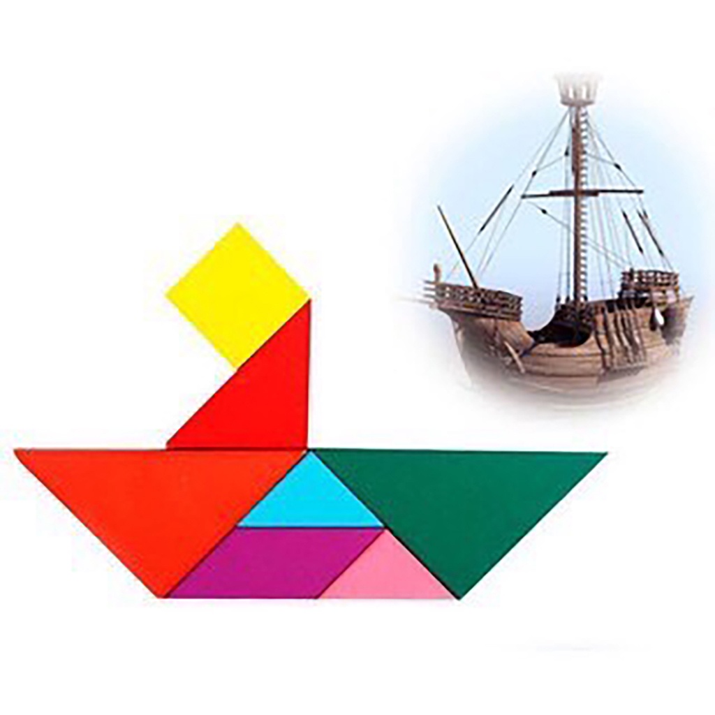 [Mã BMBAU50 giảm 10% đơn 99k] Đồ Chơi Gỗ Bapkids, Ghép Hình Sáng Tạo Tangram 12x12cm Loại dày 1cm