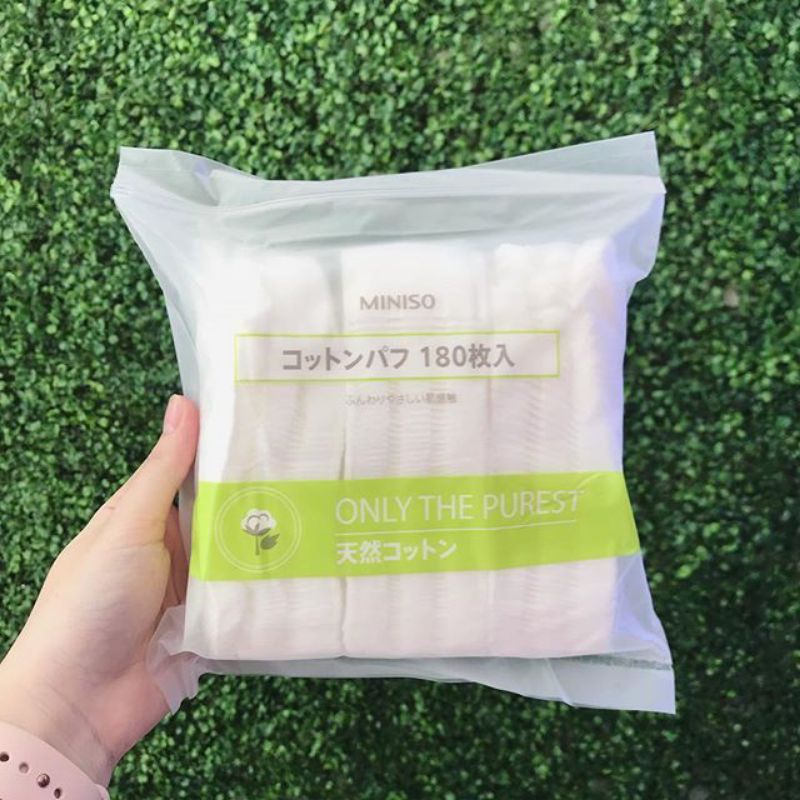 Bông Tẩy Trang MINISO Nhật Bản Túi 180 Miếng