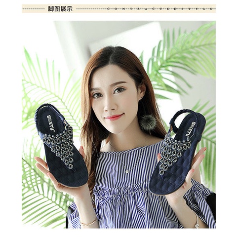 Giày Sandal Đế Bệt Thời Trang Hàn Quốc Dành Cho Nữ