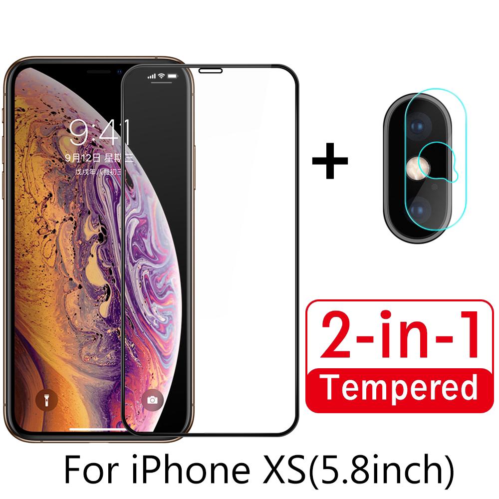 Bộ kính cường lực bảo vệ màn hình 2.5D và kính cường lực bảo vệ camera sau cho Iphone Xr Xs Max X 6s 7 8 Plus