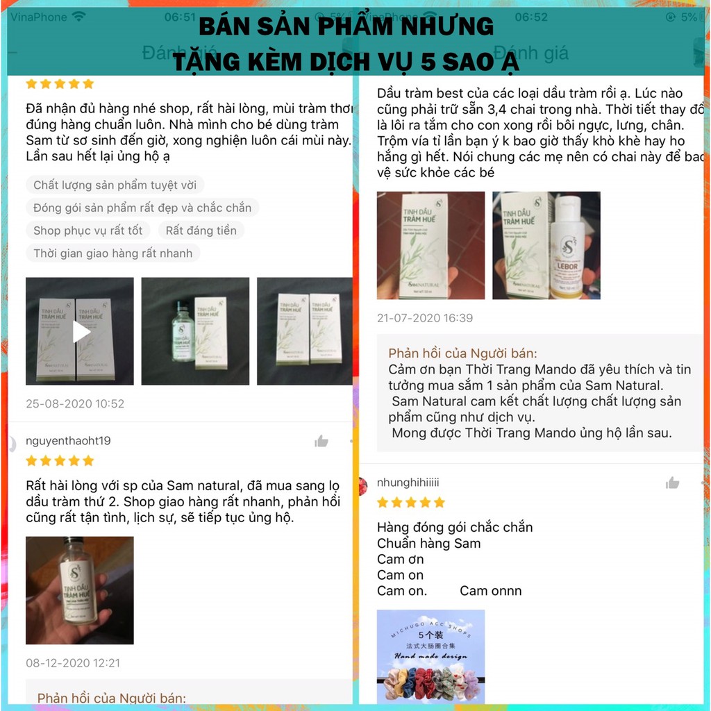 Tinh dầu tràm Huế nguyên chất Sam Natural 50ml - Dầu tràm gió thiên nhiên nguyên chất 100% - Có kiểm định chất lượng
