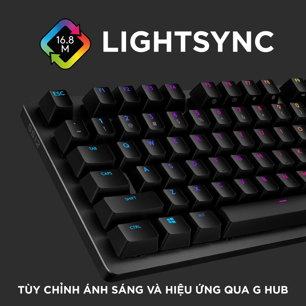 Bàn phím cơ Logitech G512 RGB GX switch LED RGB 16.8 sử dụng switch Logitech GX mới nhất Vanphongstar