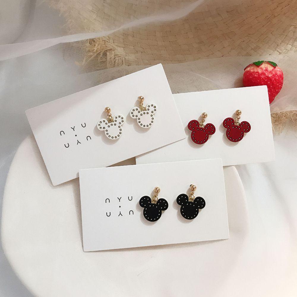 Bông Tai Hình Chuột Mickey Đính Tua Rua Bằng Hợp Kim Nhiều Màu Sắc Phong Cách Hàn Quốc Dễ Thương Dành Cho Nữ