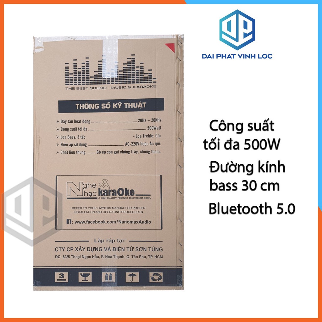 Loa Kéo Karaoke Nanomax Bluetooth KS-12F3 2022 Bass 30 Tặng 2 Mic Đọc Được Usb Thẻ Nhớ Công Suất 450w Có Bánh Xe Cao cấp
