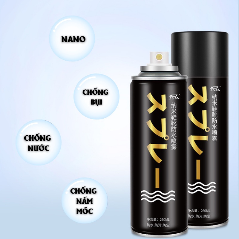 Bình Xịt Chống Thấm Nước, Chống Bẩn NaNo Sneaker cao cấp Của Nhật Bản Waterproof Chính Hãng Đa Năng Chất Lượng Giá Rẻ
