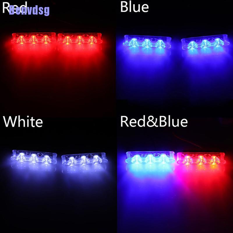 Set 2 đèn led 3 bóng 12V 12W cảnh sát cho xe hơi xe máy