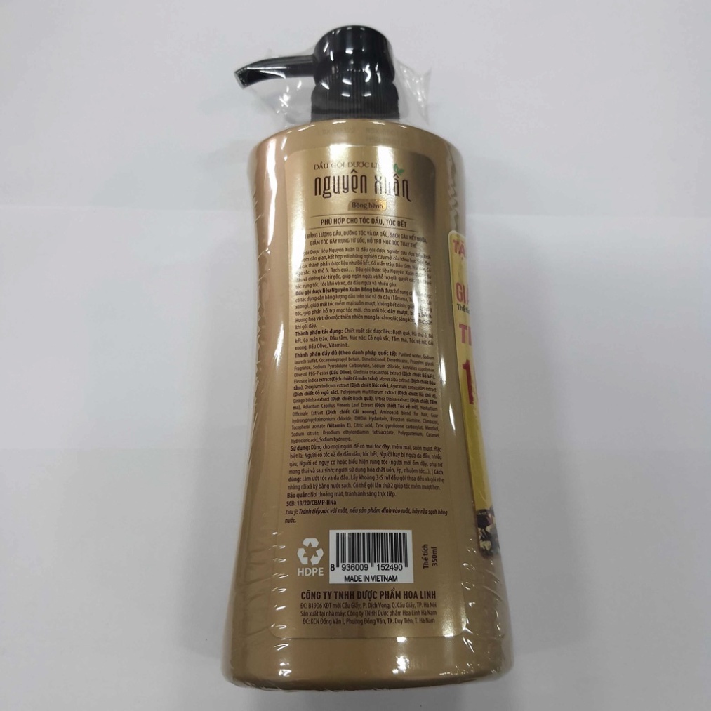 Dầu Gội Dược Liệu Nguyên Xuân Bồng Bềnh 350ml (Khuyến mại thêm 35ml giá không đổi) - Ngát hương hoa, da đầu dầu bết.