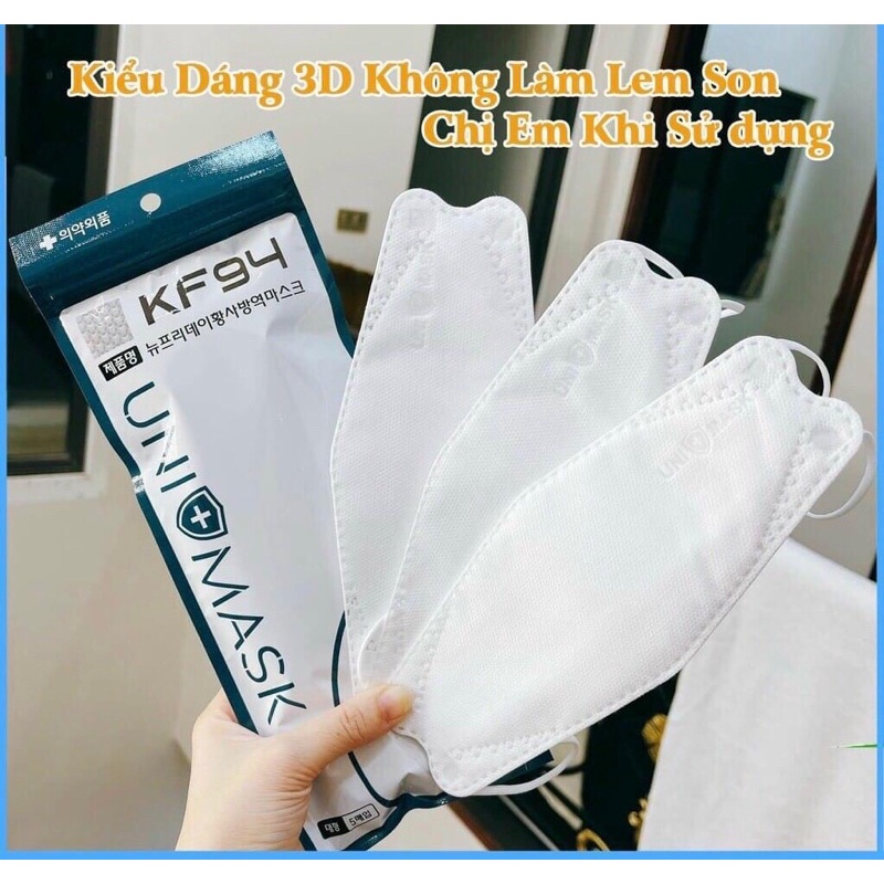 1 thùng 300 chiếc khẩu trang KF94 UNI MASK chống bụi mịn và kháng khuẩn theo công nghệ Hàn Quốco