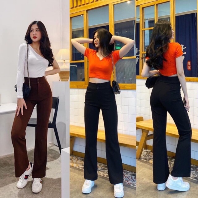 Quần Loe 2 Khuy Đáng Dài Sang Chảnh
