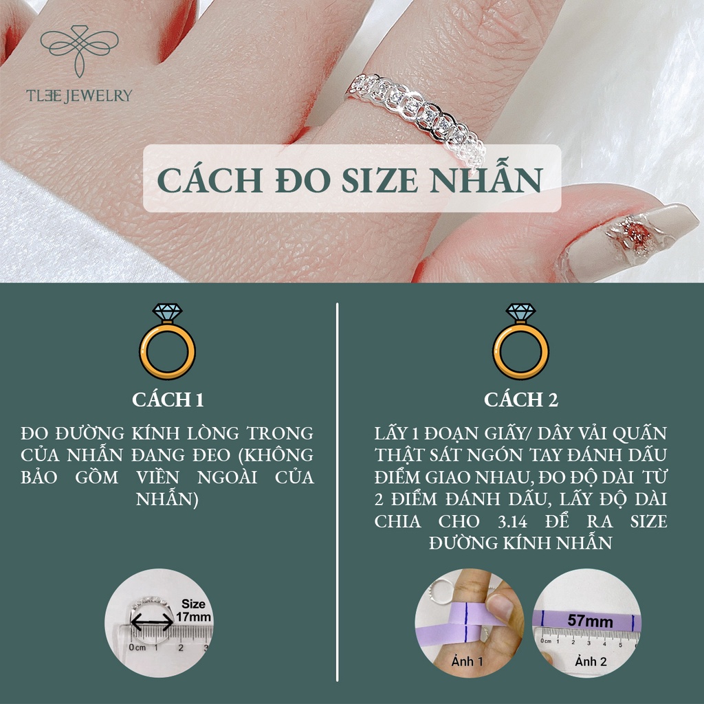 Nhẫn bạc nữ TLEE kim nạm đá cao cấp NCJ A0176