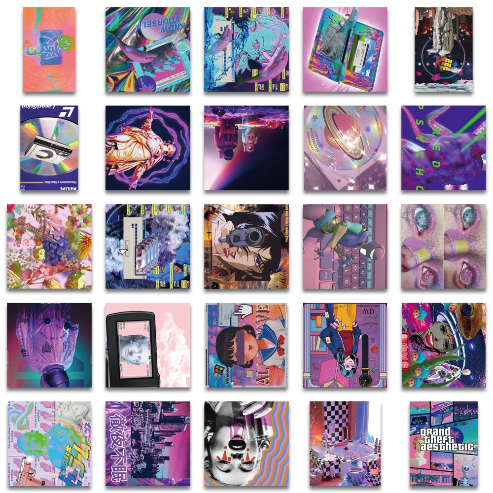 Set 50 Miếng Dán Trang Trí Họa Tiết Vẽ Tay graffiti Chống Thấm Nước Độc Đáo