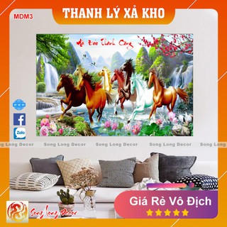 Tranh dán tường 3d Mã Đáo Thành Công - MDM3 Tranh 3D Phong Thủy - Song Long Decor