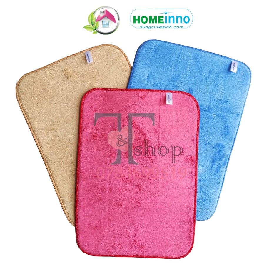 Thảm Lau Chân, Thảm Chùi Chân 2 Mặt Mịn Microfiber Siêu Thấm Hút Homeinno Nhiều Kích Thước