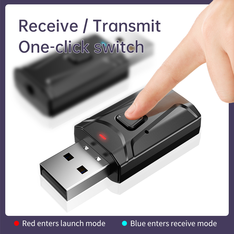 Usb Bluetooth 5.0 Truyền Nhận Âm Thanh 3.5mm Aux Rca 4 Trong 1 Cho Tv Xe Hơi Pc