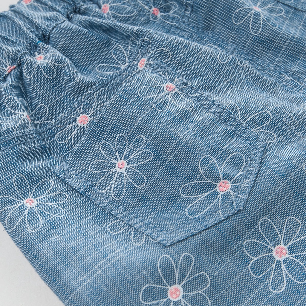 Quần Dài Vải Cotton Mỏng Thiết Kế Dễ Thương Cho Bé Gái