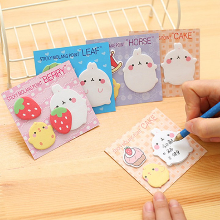 Giấy ghi chú note molang 3 chi tiết stick