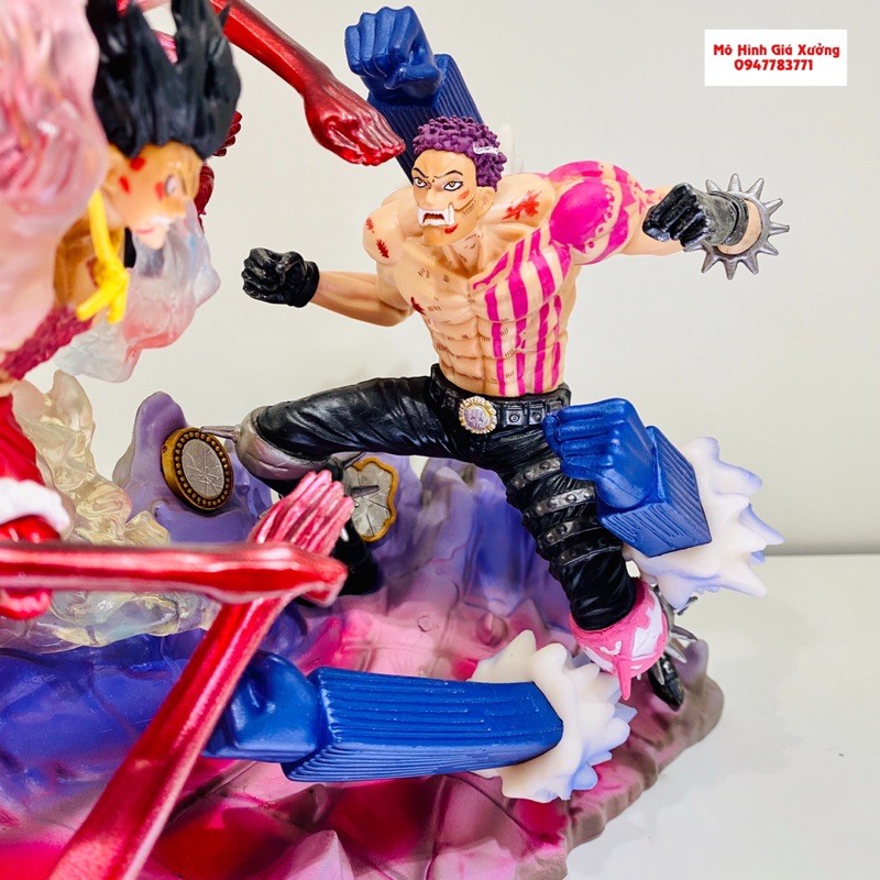 Mô Hình Monkey D.Luffy gear 4 Snake Man đại chiến với Charlotte Katakuri Tư Lệnh Ngọt Cao 24cm - Figure Tượng One Piece