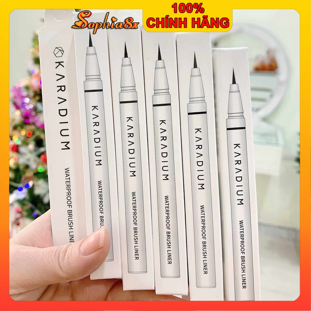 Kẻ mắt dạ nét mảnh chống trôi Karadium Waterproof Brush Liner Black
