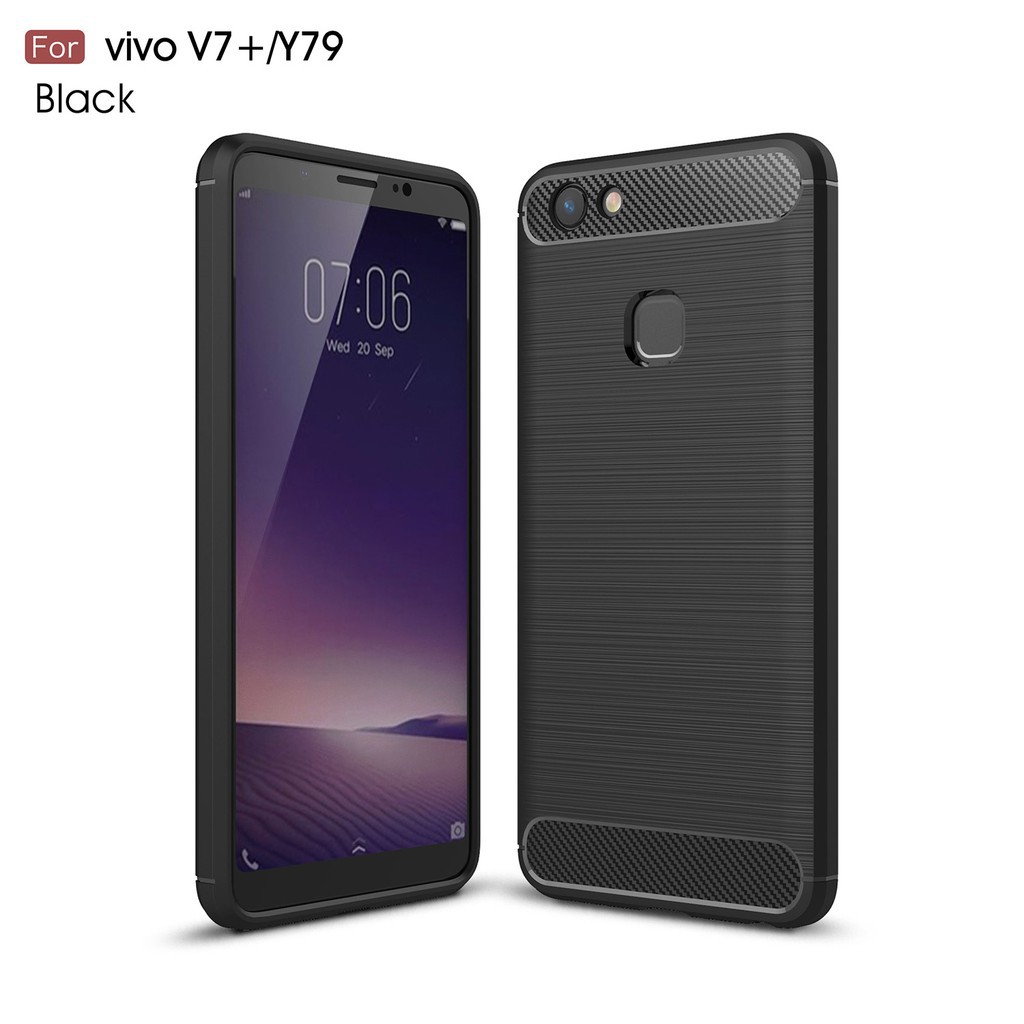 Ốp điện thoại nhựa mềm phủ sợi carbon chống sốc Vivo V7 Plus