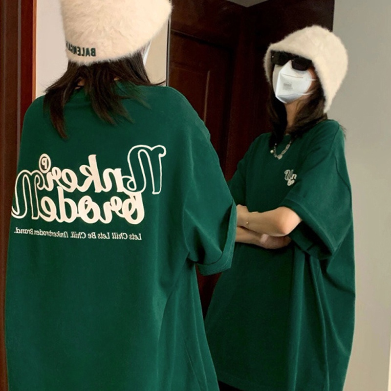 NRVP Áo thun 100% cotton dáng rộng cổ tròn thời trang 2022 dành cho nữ