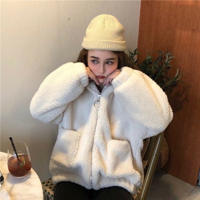 Áo khoác lông trắng thanh lý