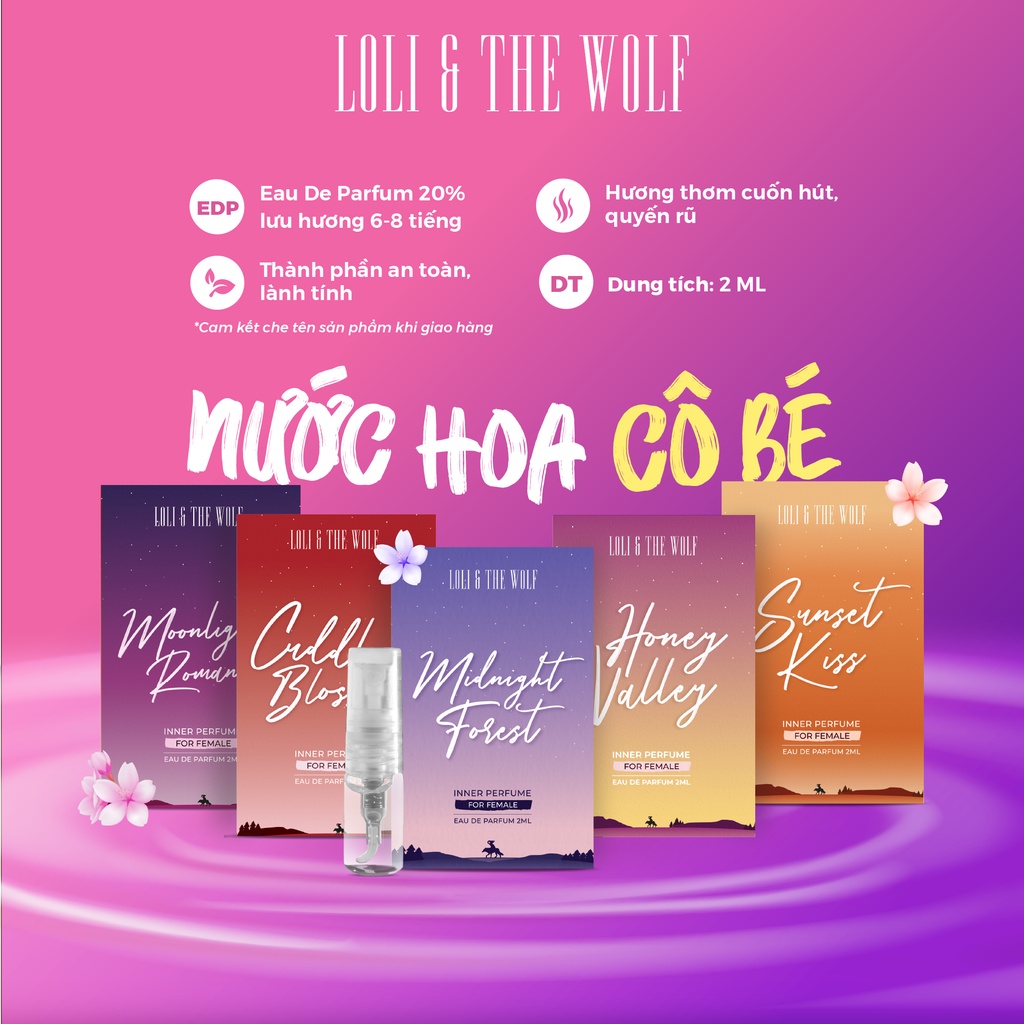 Nước hoa vùng kín nữ Loli & The Wolf Eau De Parfum lưu hương lâu chai 2ml, 10ml- LOLI & THE WOLF