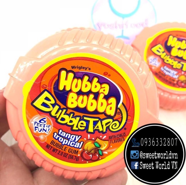 [ĐỦ MÀU] Singgum / Kẹo gum cuộn Hubba Bubba - Mỹ