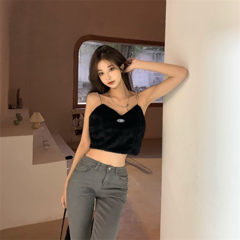 Áo kiểu nữ Croptop kiểu 2 dây nữ cổ vuông đẹp HACHIKI, Áo kiểu nữ trễ vai sexy sang chảnh, chất vải cao cấp mã