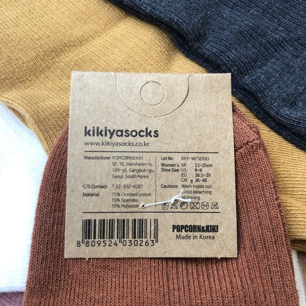 Tất Hàn Quốc - Vớ cổ cao 21 cm chất cotton đẹp kikiyasocks | Made in Korea (Plav)
