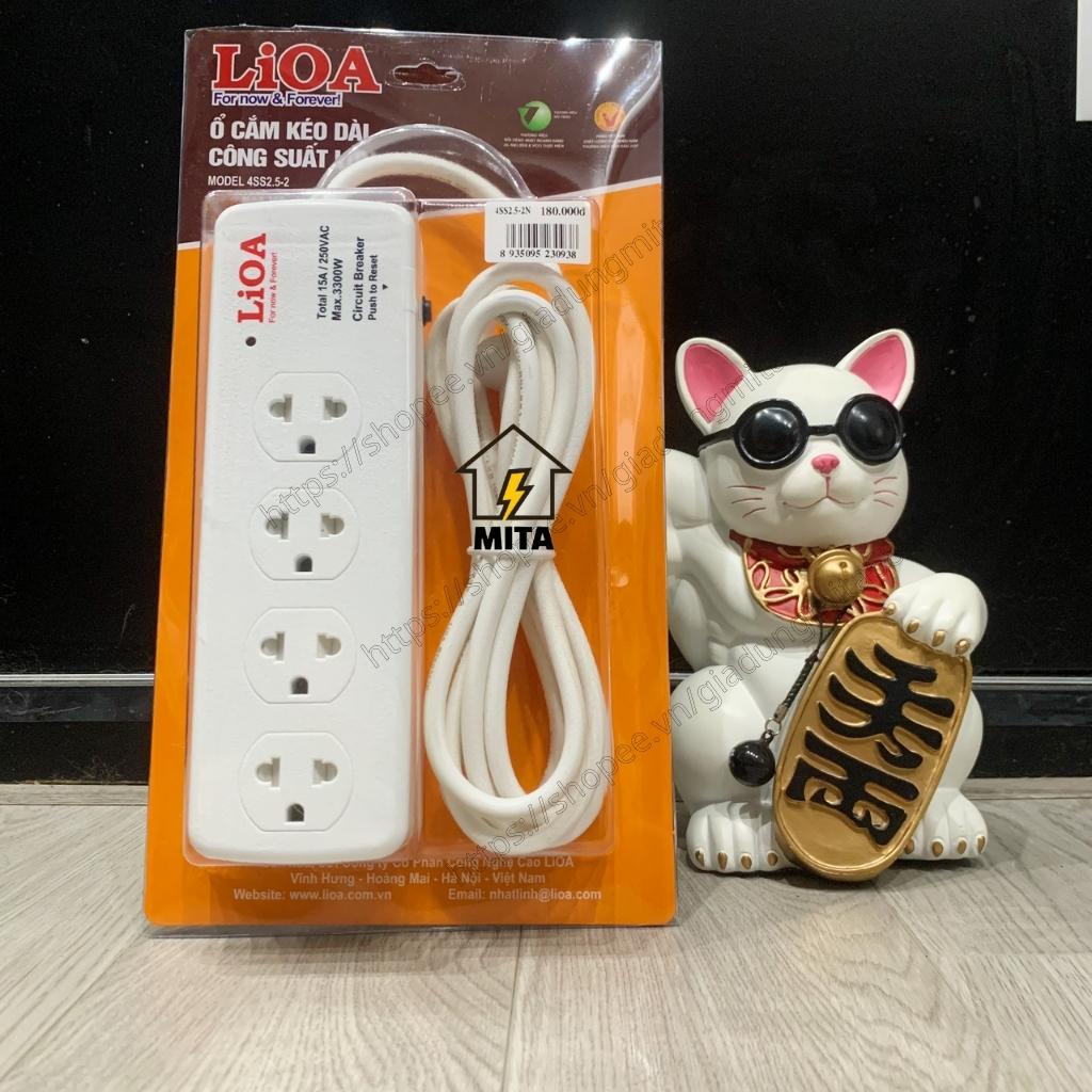 Ổ cắm điện LiOA công suất lớn NEW 4 lỗ, 6 lỗ dây dài 2.5m công suất 3300W