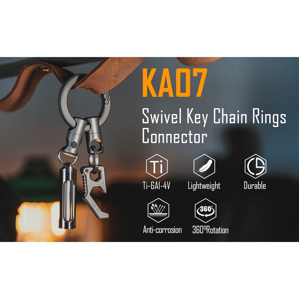 Đầu nối móc khóa khớp xoay Titanium KeyUnity KA07