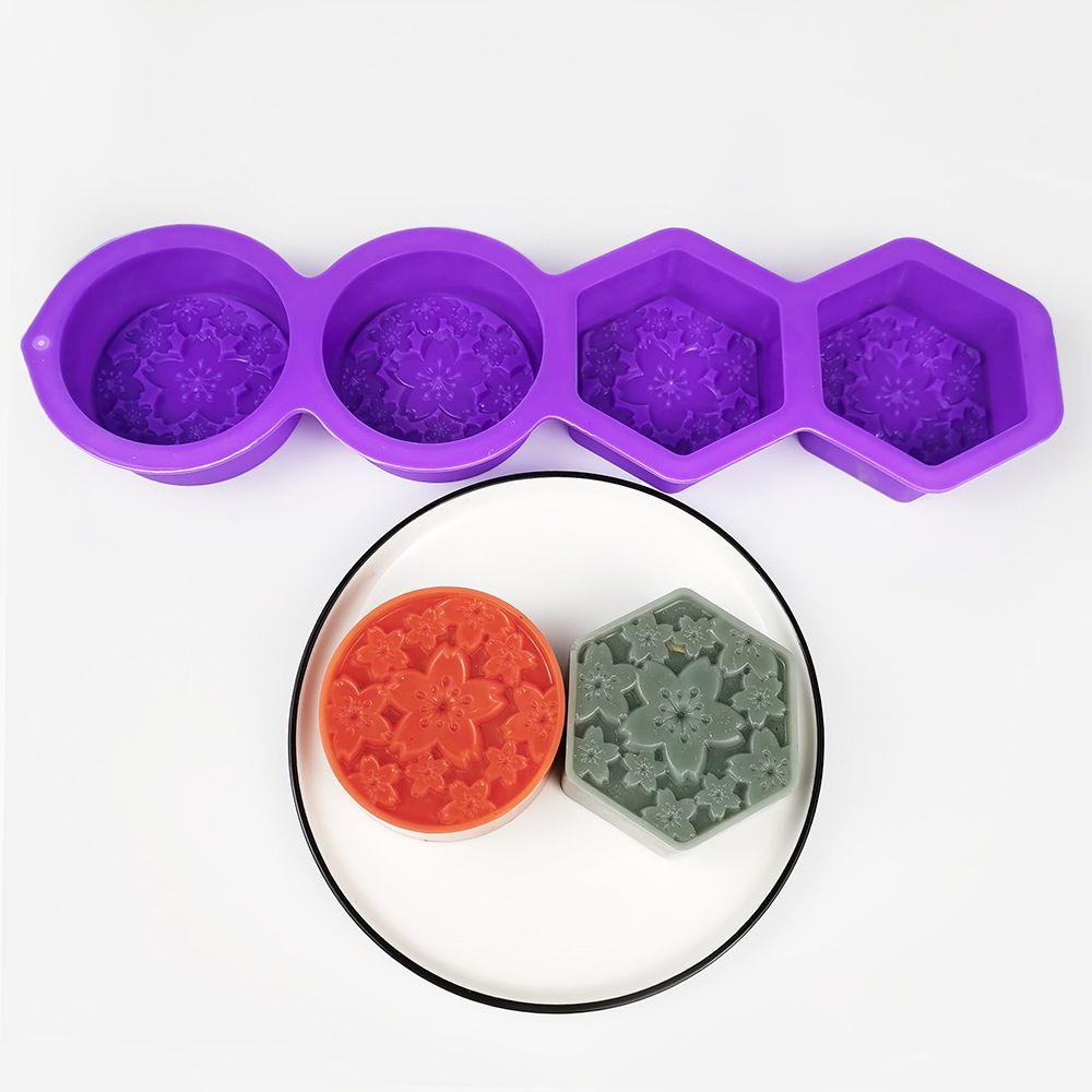 Khuôn Silicone Làm Xà Phòng 4 Ngăn Tạo Hình Hoa 3D Phong Cách Vintage