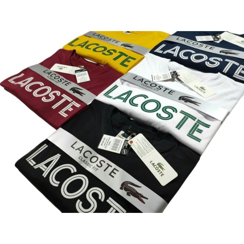 Áo Thun Lacost BIG FONT 5 Màu Thẻ Đầy Đủ