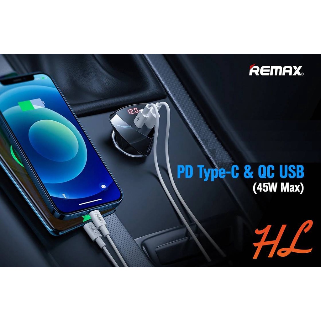 Tẩu Sạc Nhanh Ô tô Remax RCC232 - Cổng Sạc USB và Type C - Bảo hành 6T - HƯNG LONG PC