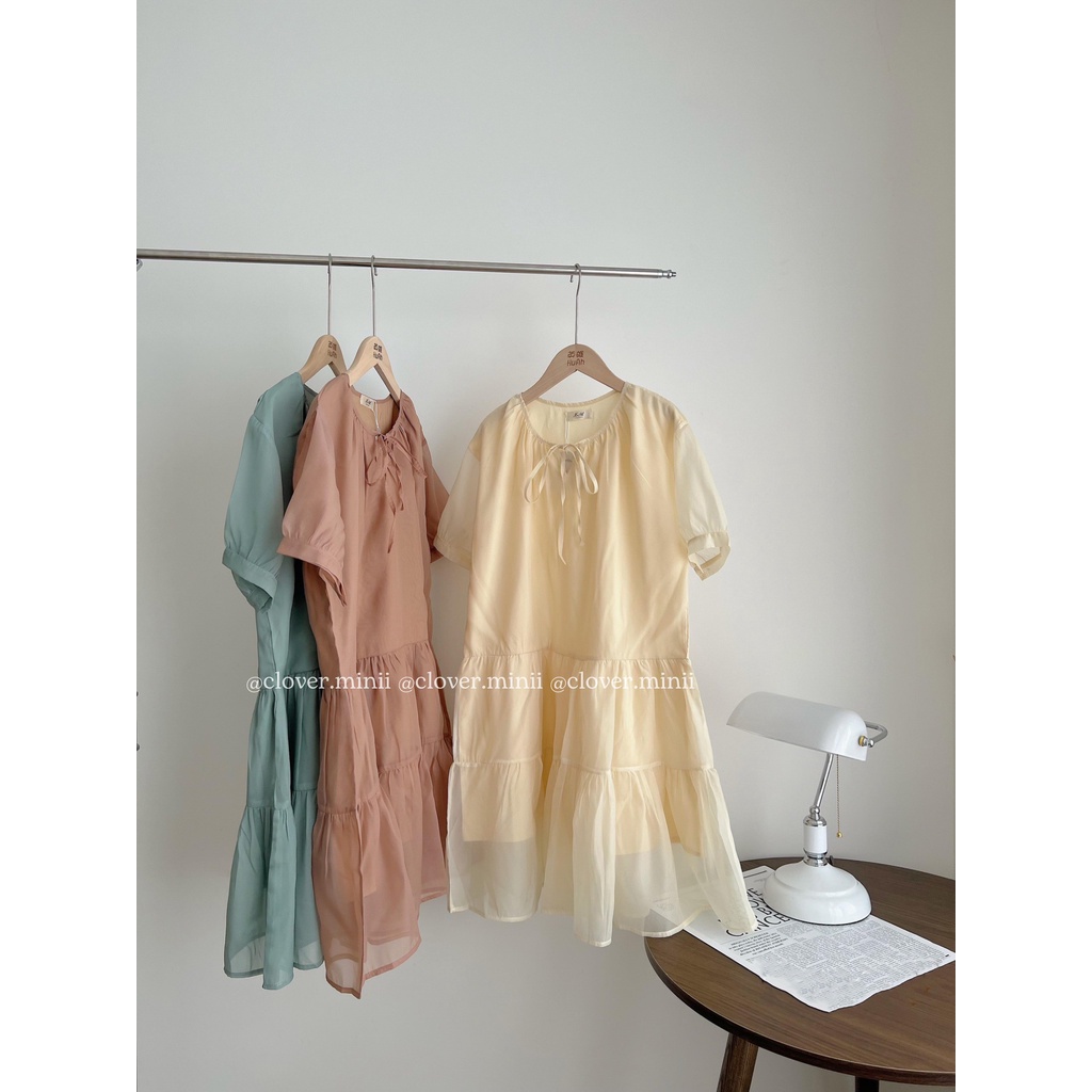 Váy Voan Tơ Hàn Tầng, Váy Voan Tơ, Váy Tơ Hàn - V638