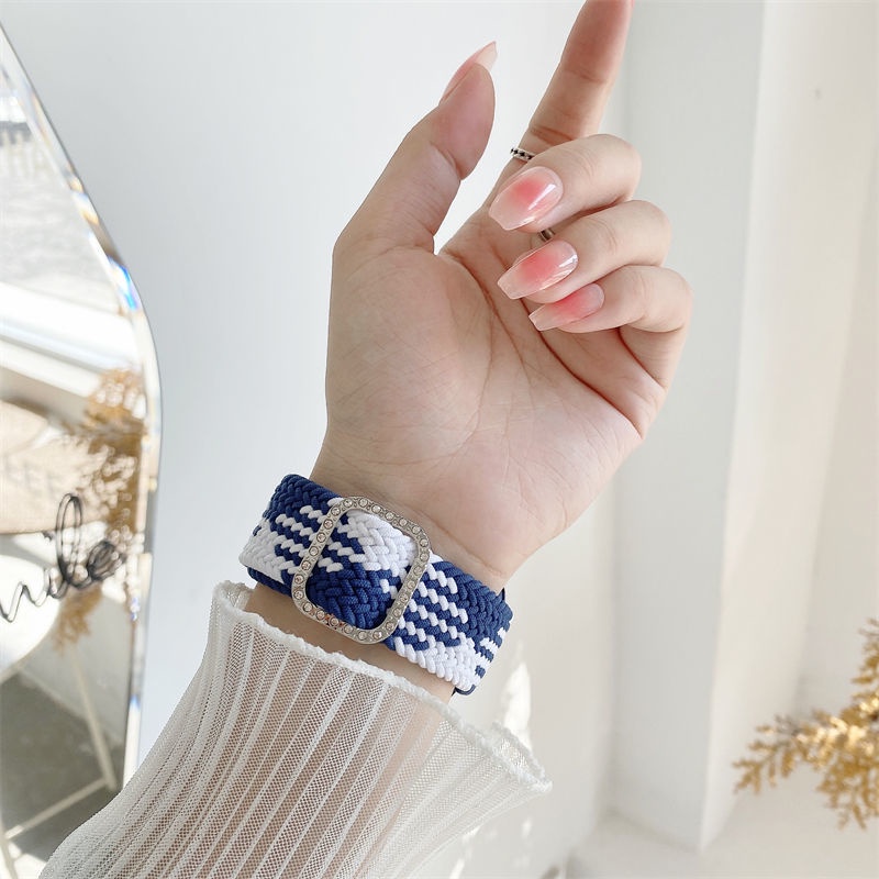 Dây đeo nylon bện khóa kim loại cho đồng hồ Apple iWatch 7 / 6 / 5 / 4 /SE Apple Watch 38mm 40mm 41mm 42mm 44mm 45mm