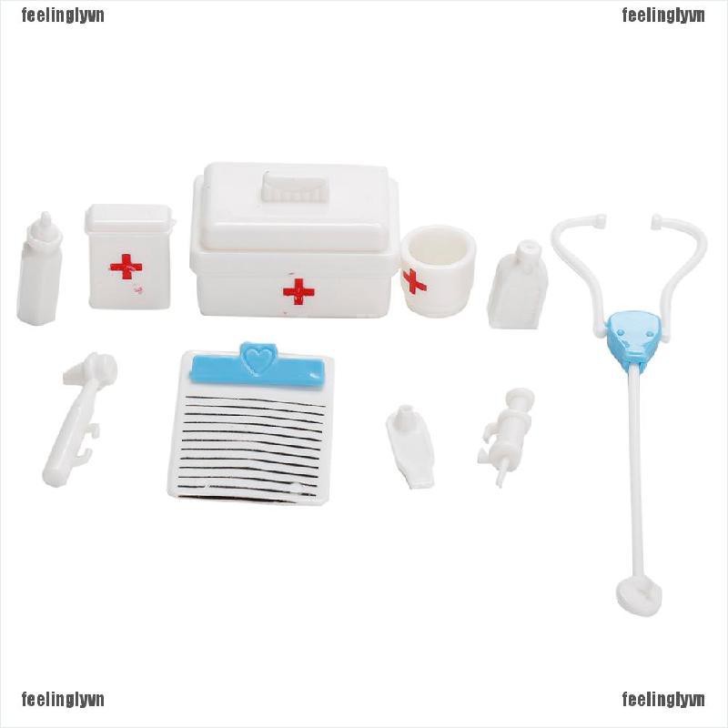 ❤TOP❤ Bộ 10 dụng cụ khám chữa bệnh đồ chơi cho nhà búp bê ❤YO