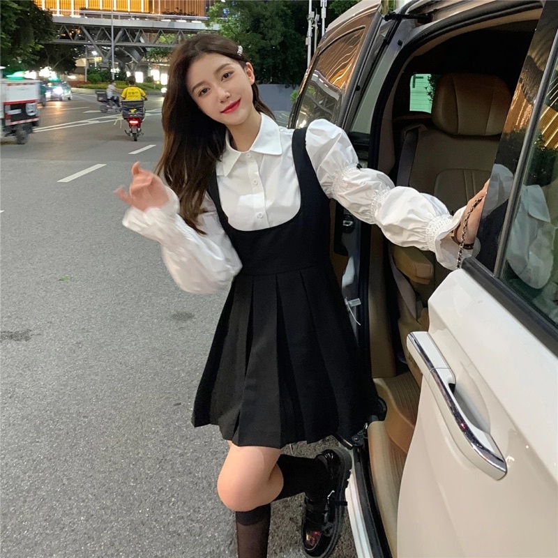Áo Sơ Mi Trắng Tay Bồng Nữ Tiểu Thư Cổ Bẻ Dài Tay Cài Cúc Dáng Công Sở Bánh Bèo Style Hàn Quốc Chất Đẹp Dễ Mix Đồ