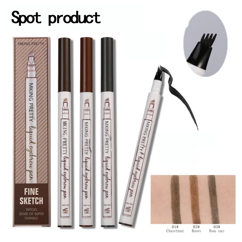 [Hàng mới về] Bút Chì Kẻ Lông Mày Phẩy Sợi Bốn Nhánh Kháng Nước Nhanh Khô