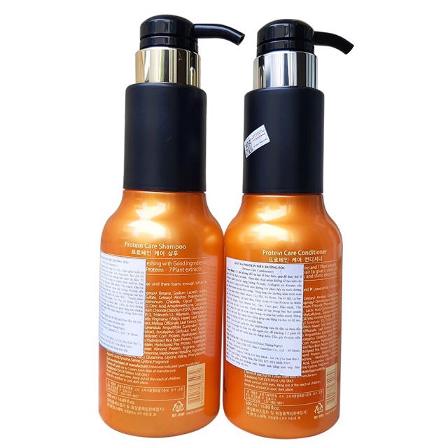 [Chính hãng] Bộ dầu gội xả Sophia Platinum Protein care cho tóc yếu gãy rụng Hàn Quốc 500ml (Vàng cam)